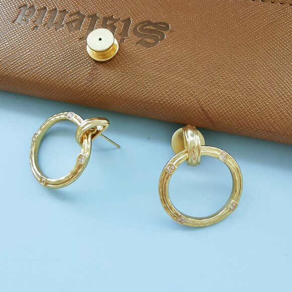 Astor Doorknocker - Julie Vos 24K gold plate Hoop Earrings - Picture 3 of 4
